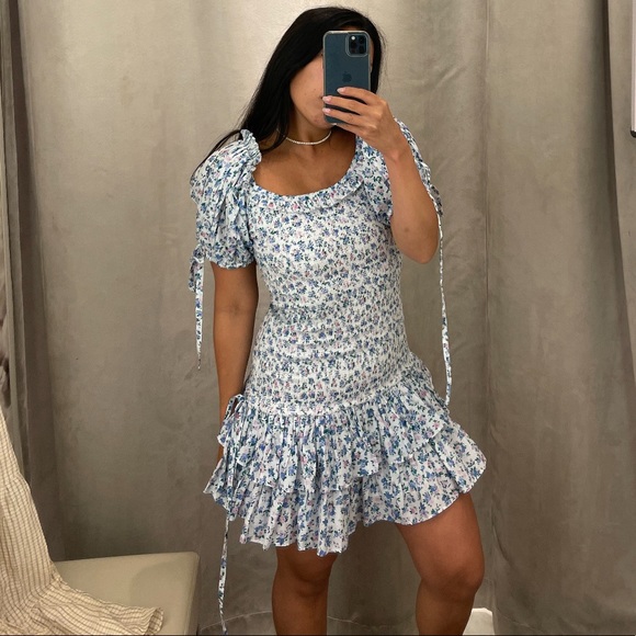 SOLD Love shack fancy floral smocked dress - Picture 7 of 9